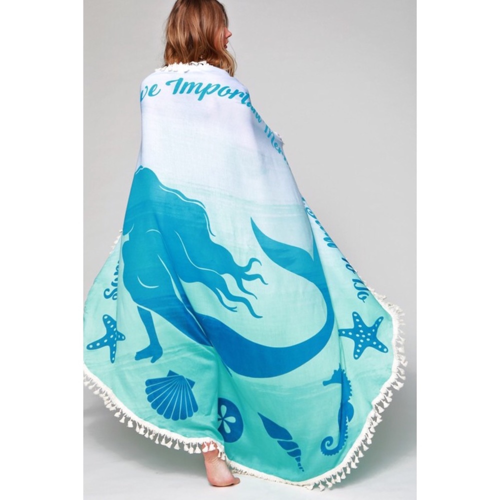 Best Seller Mermaid All Day Beach Wrap/Throw/Towel - Picture 4 of 5